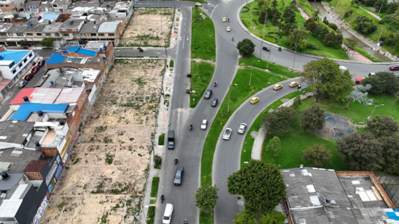 Vista de dron del lugar donde se hará el cierre en la calle 8 sur