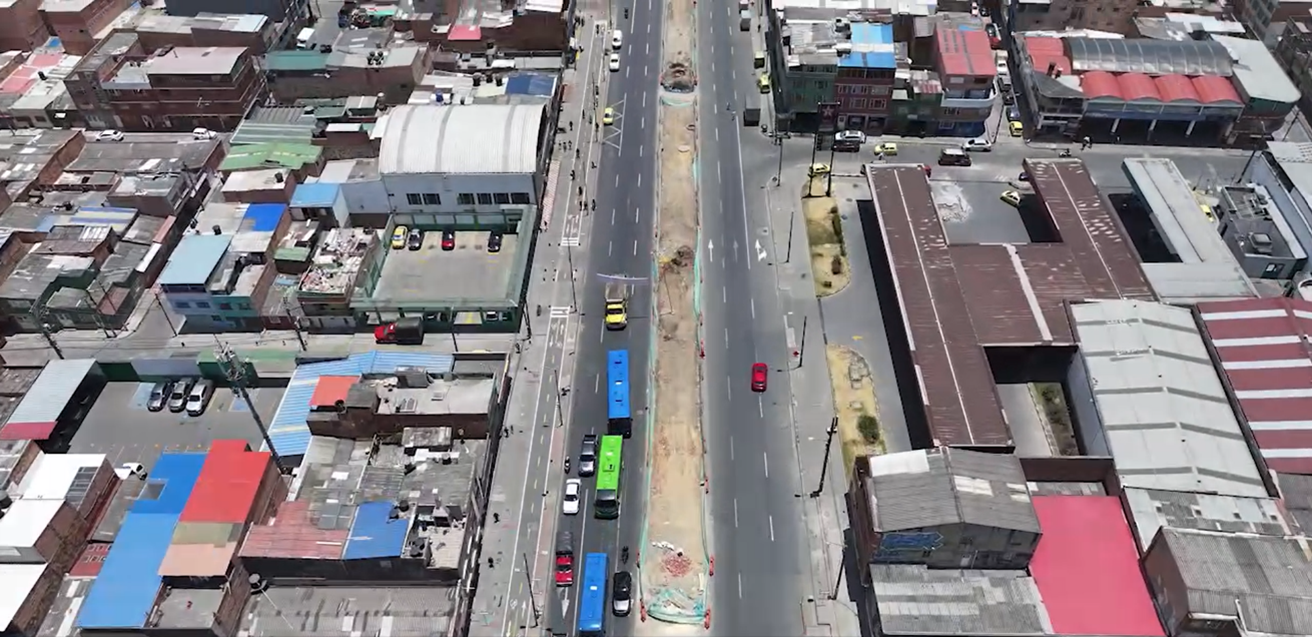 Vista aérea de la av. Villavicencio