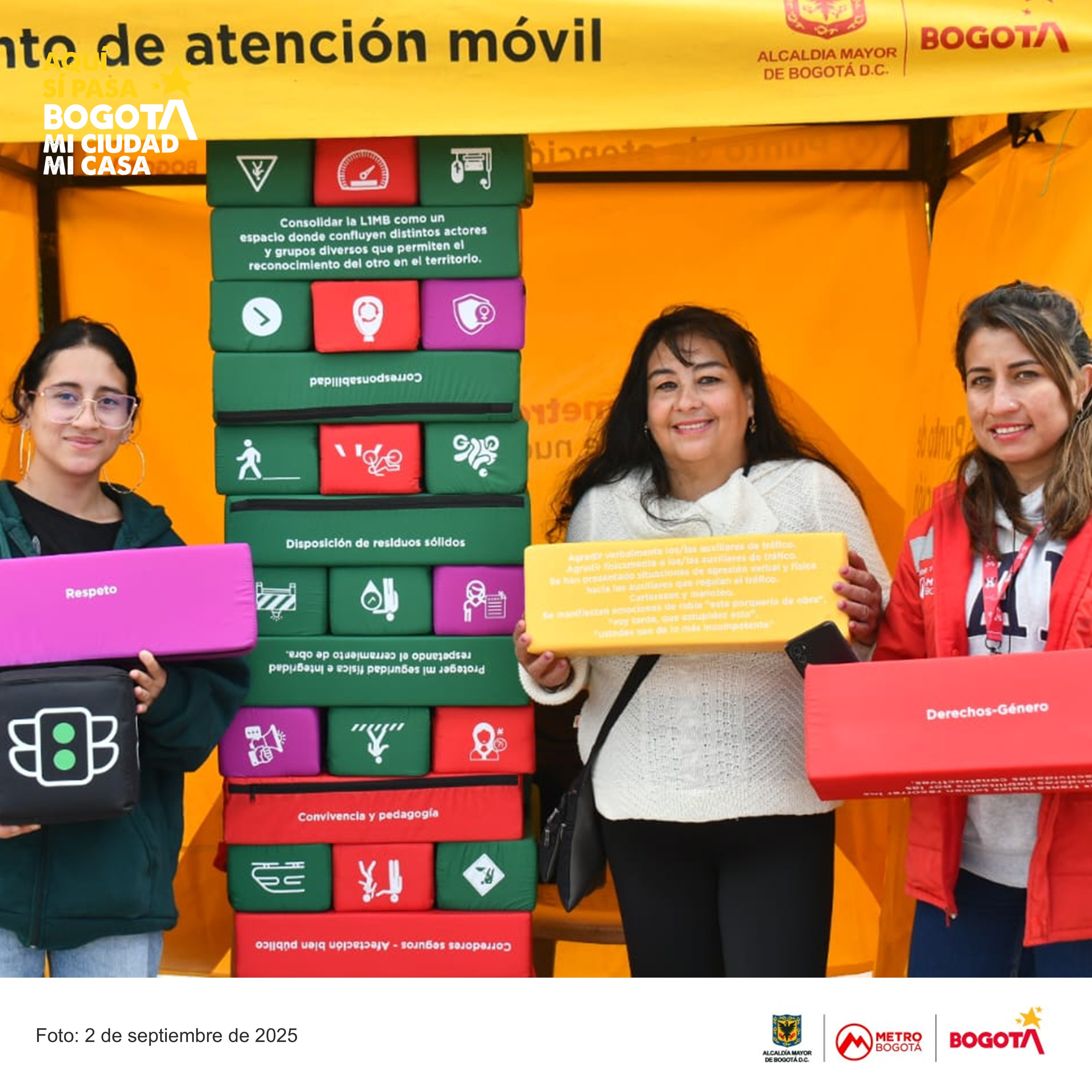 Taller Construyamos cultura con la #L1MB para una movilidad sostenible en el Portal de las Am&eacute;ricas de Transmilenio