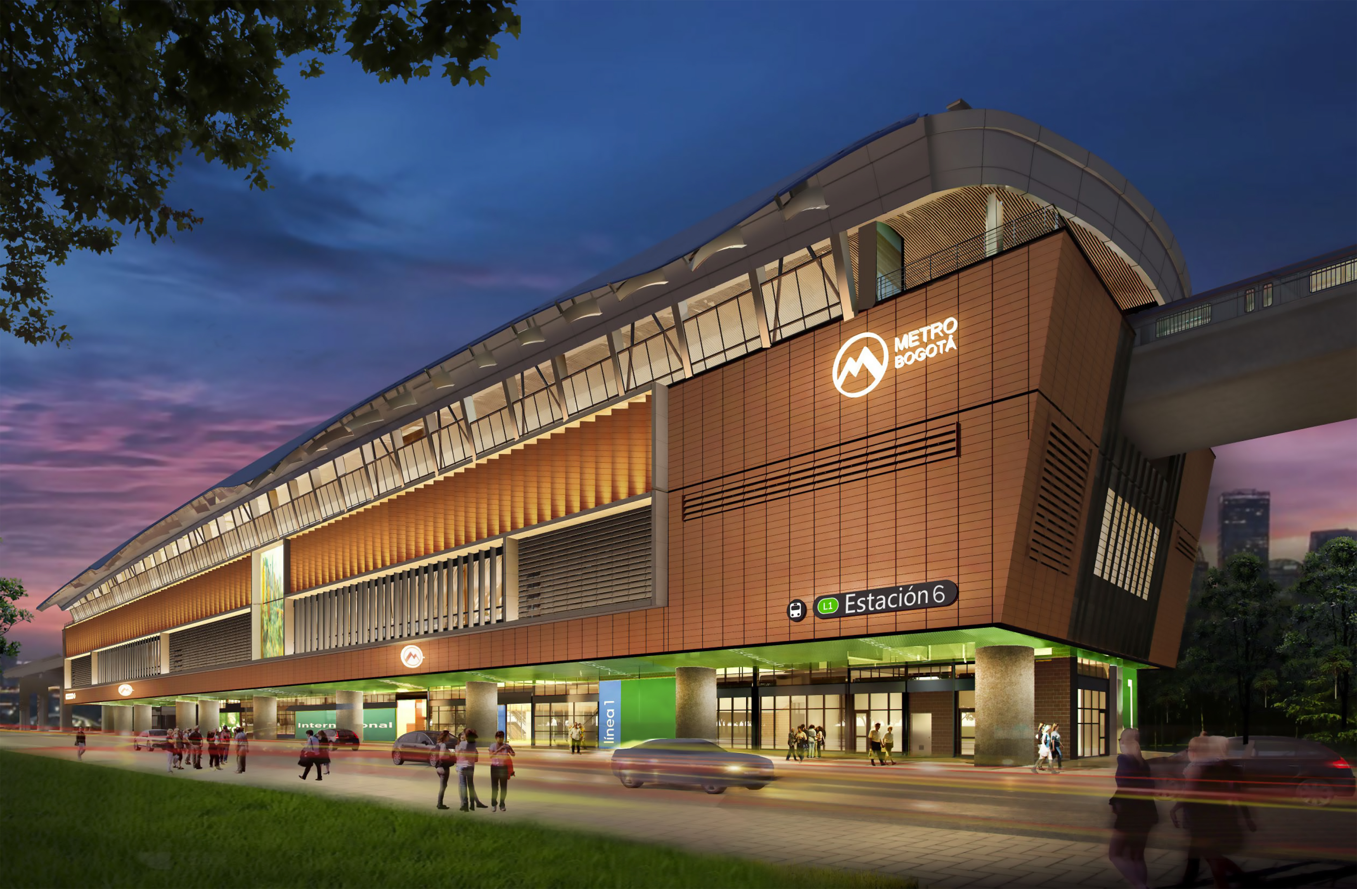 Render de la estaci&oacute;n 6 de la L&iacute;nea 1 del Metro de Bogot&aacute; 