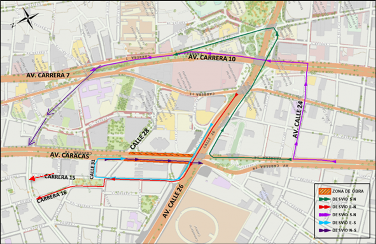 Figura 2. Manejo vehicular Etapa 2 – Redes estación Calle 26.