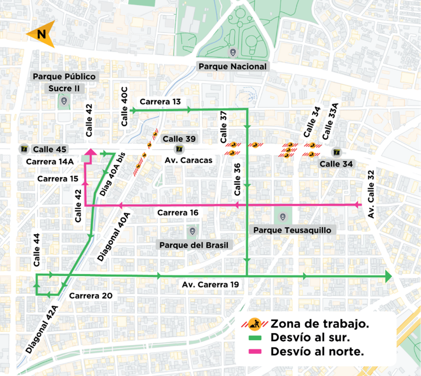 Desvíos al sur y al norte por los cierres de la av. Caracas.