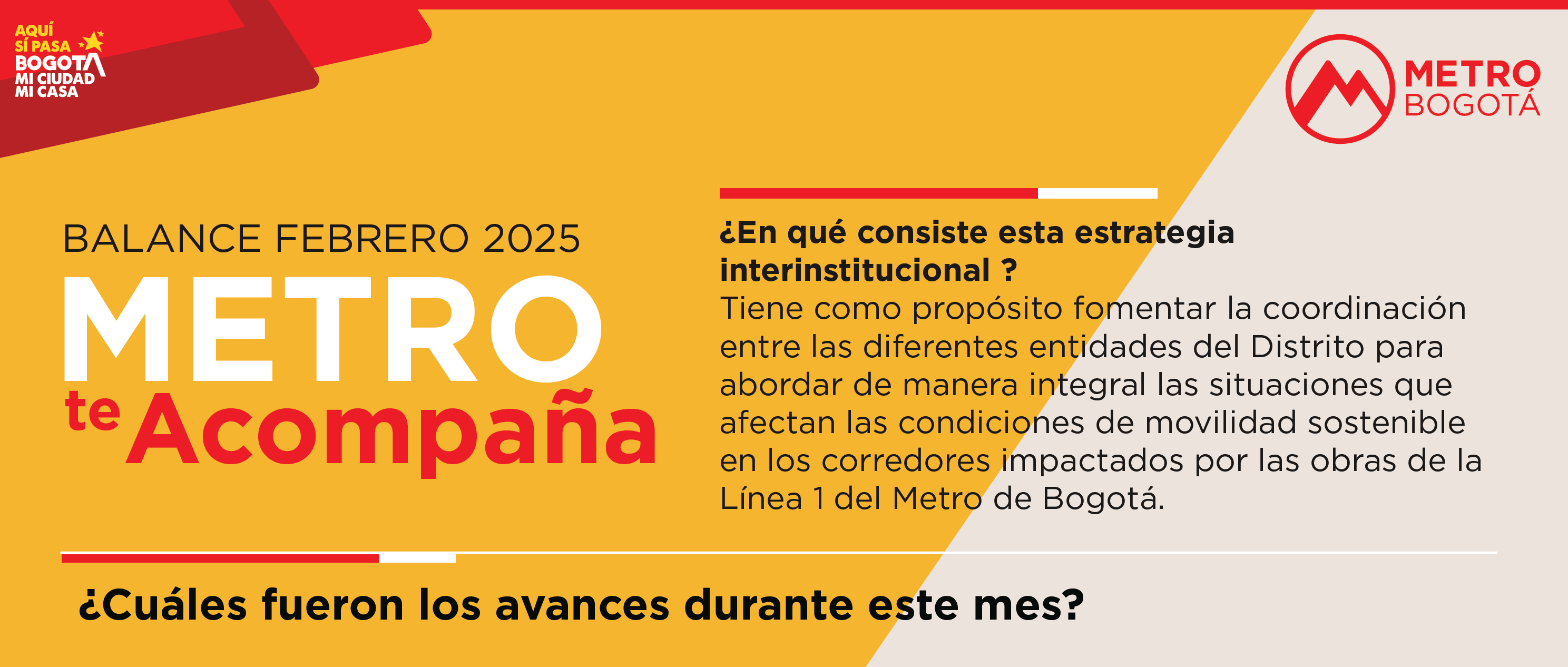 Infografía avances Metro te acompaña durante febrero 2025