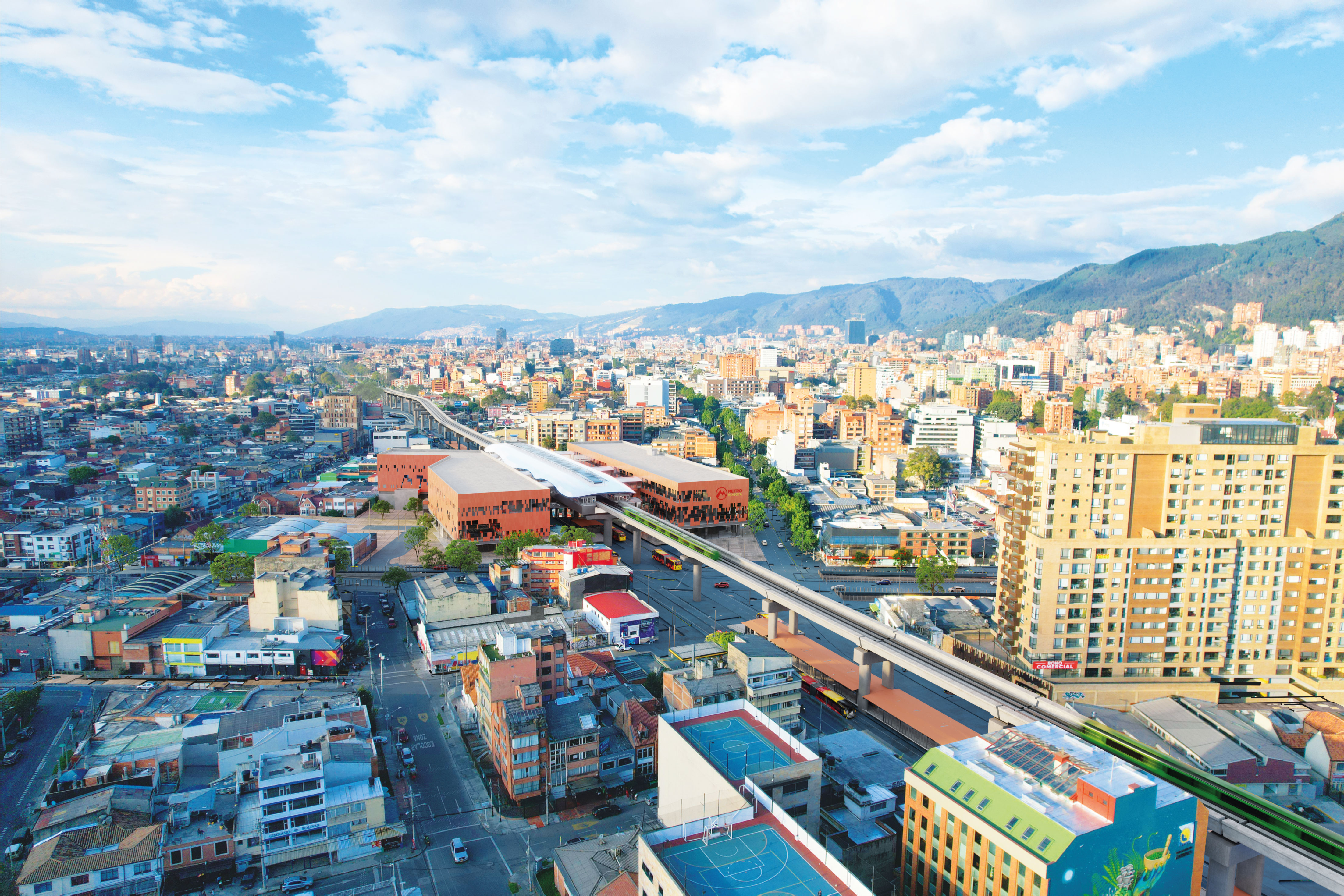 Render de la estación que quedará en la calle 72 con avenida Caracas