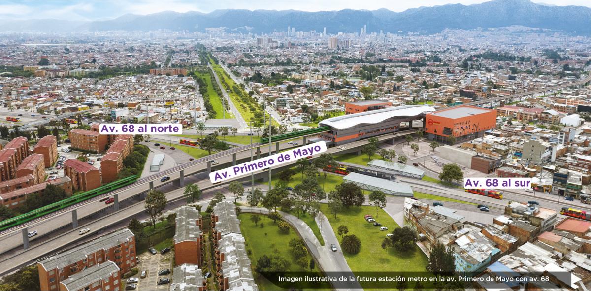 Render de cómo se vería la estación 7 en la zona denominada El Pulpo