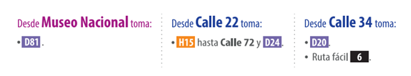Rutas alternas hacia la troncal Calle 80