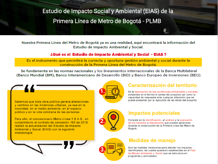Estudio de Impacto Ambiental y Social de la Primera Línea del Metro de Bogotá