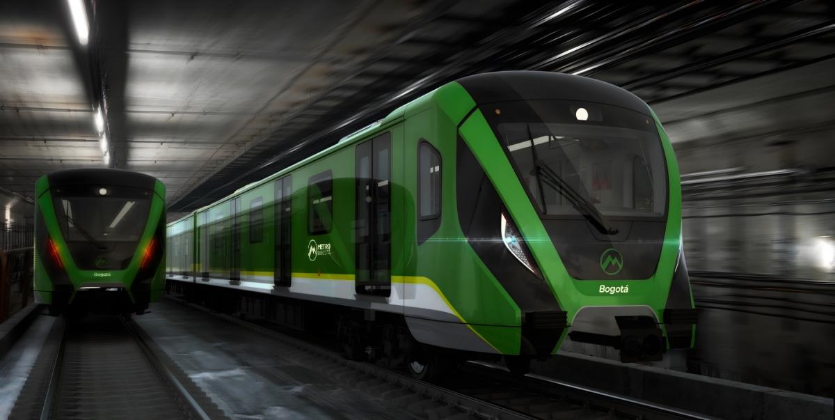Render del tren subterráneo de la Línea 2 del Metro de Bogotá