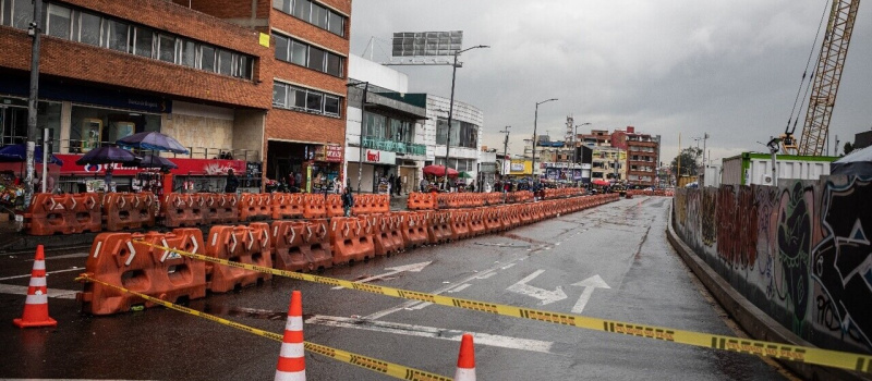 Cierre vial en la calle 72 por el avance de obras del metro de Bogotá