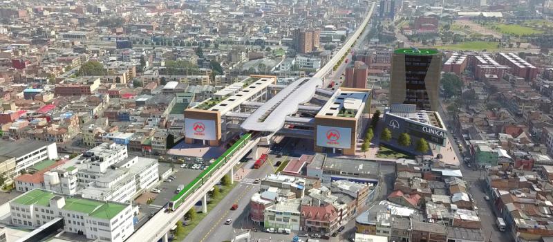 Render de estación cerca al sector de los hospitales