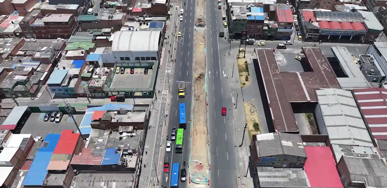 Vista aérea de la av. Villavicencio